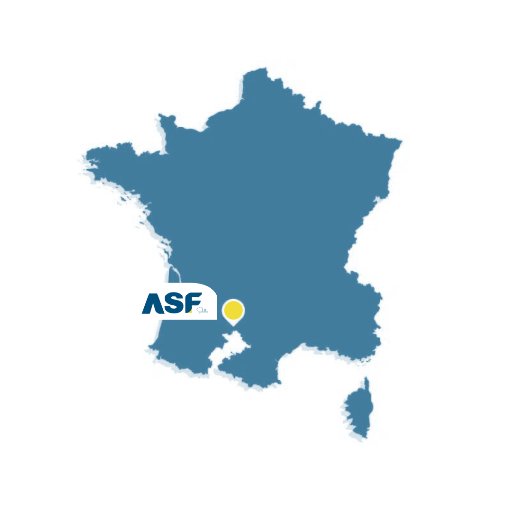 Position ASF-Salelles sur la carte de France